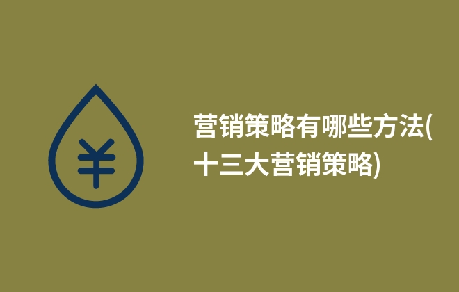 营销策略有哪些方法(十三大营销策略)
