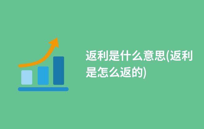 返利是什么意思(返利是怎么返的)