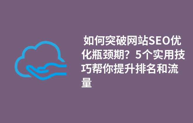  如何突破网站SEO优化瓶颈期？5个实用技巧帮你提升排名和流量
